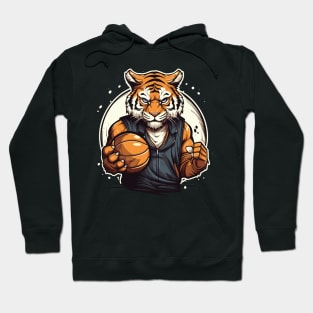 Tiger holding a basketball Hoodie